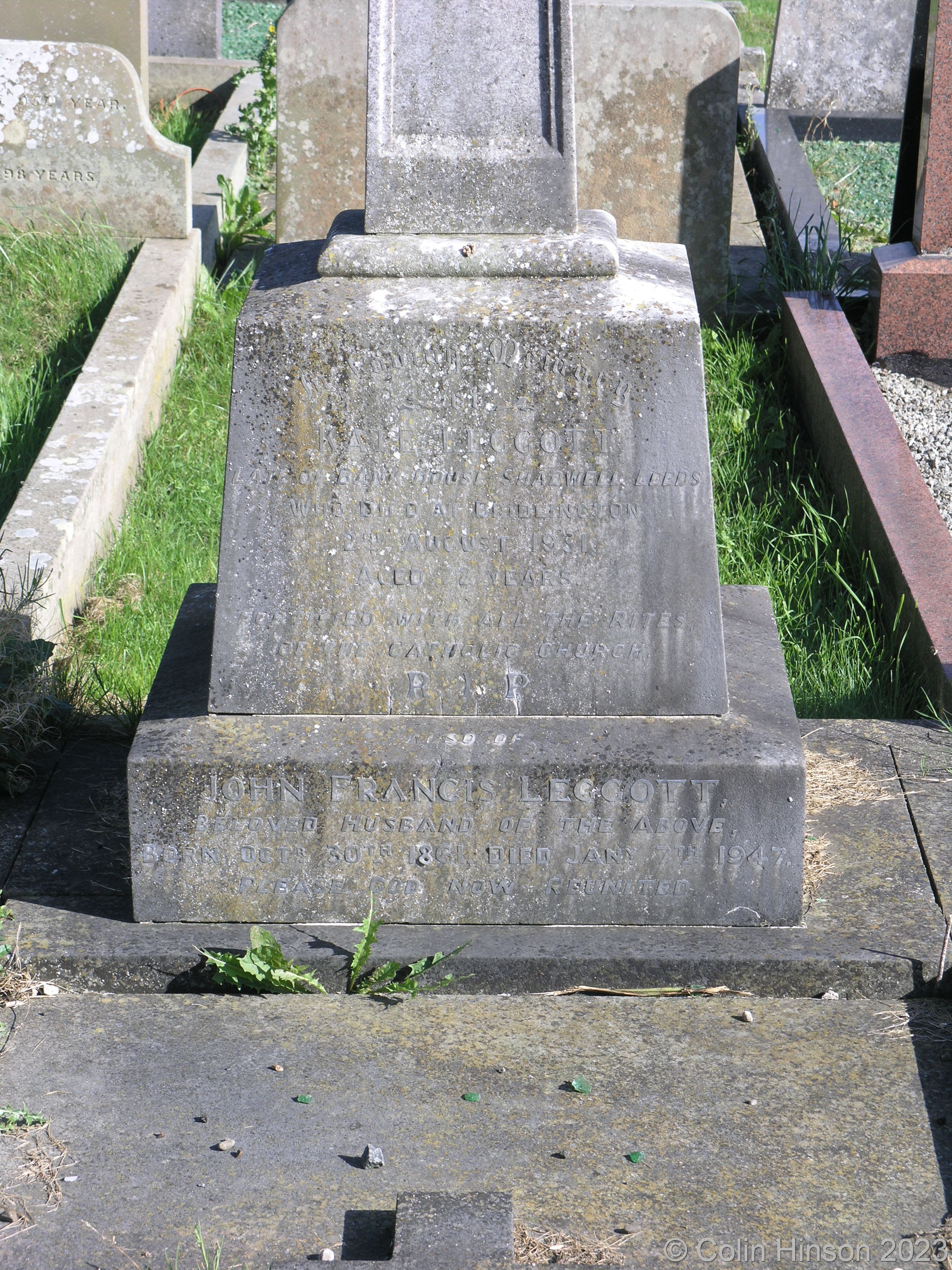 GENUKI Bridlington Cemetery gravestones etc., Yorkshire (East Riding)
