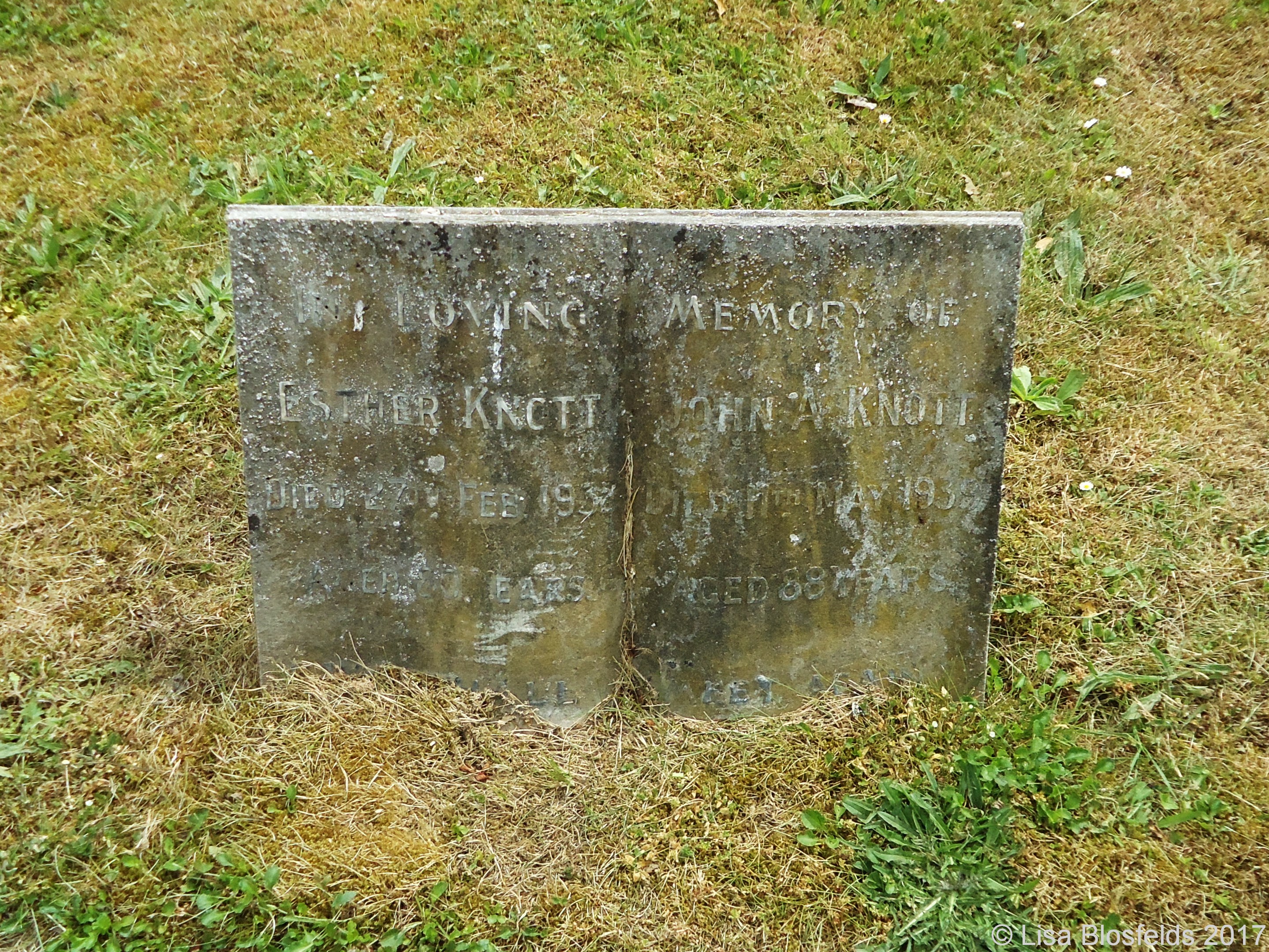 GENUKI: Cayton Cemetery gravestones etc., Yorkshire (North Riding)