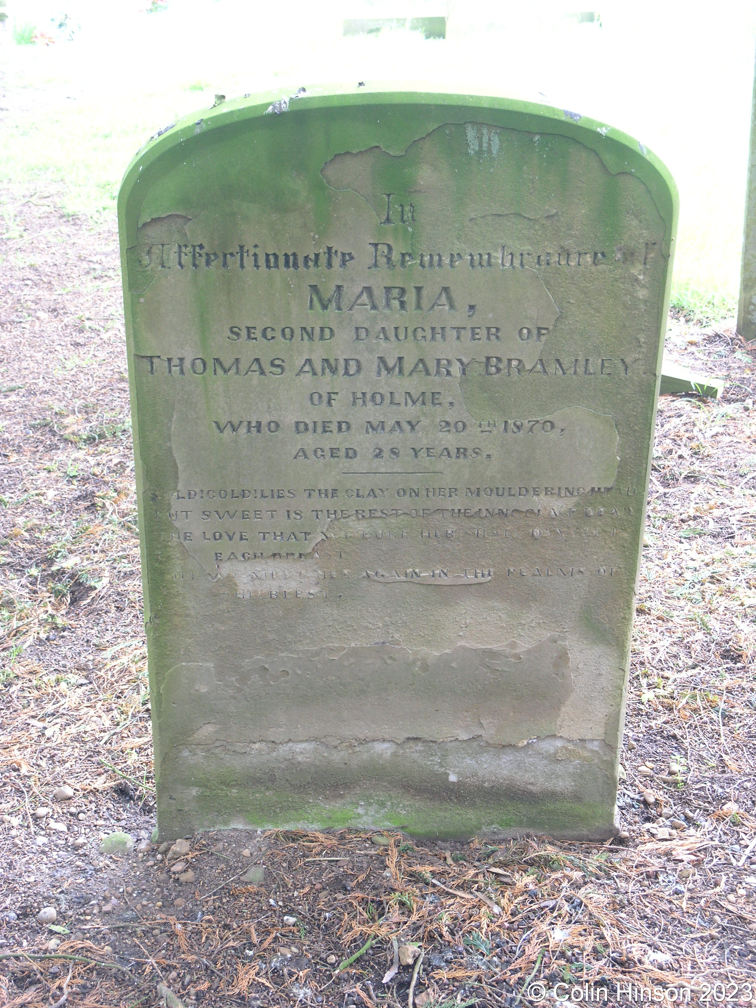 GENUKI Holme On Spalding Moor Churchyard gravestones etc., Yorkshire