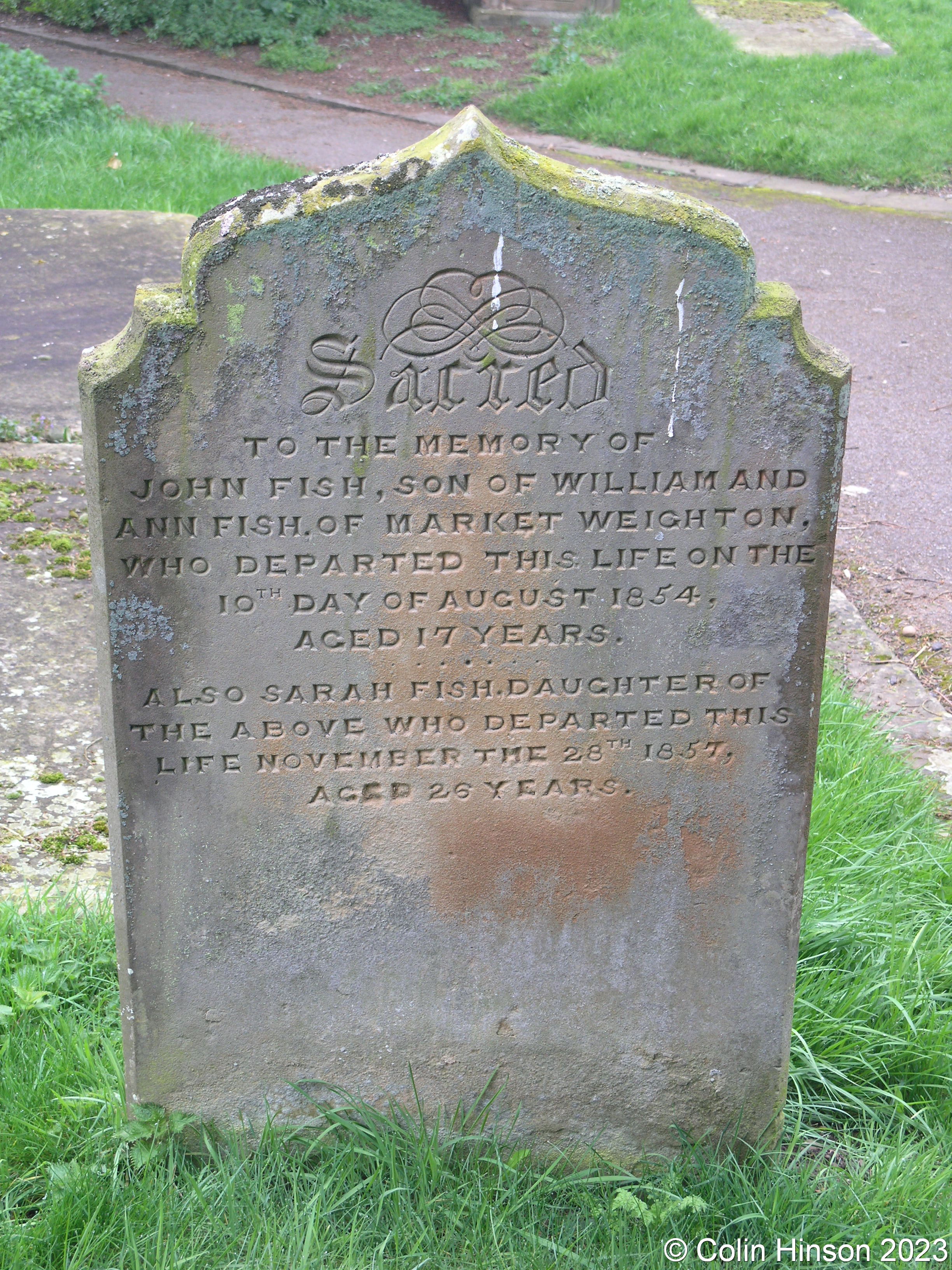 GENUKI Holme On Spalding Moor Churchyard gravestones etc., Yorkshire