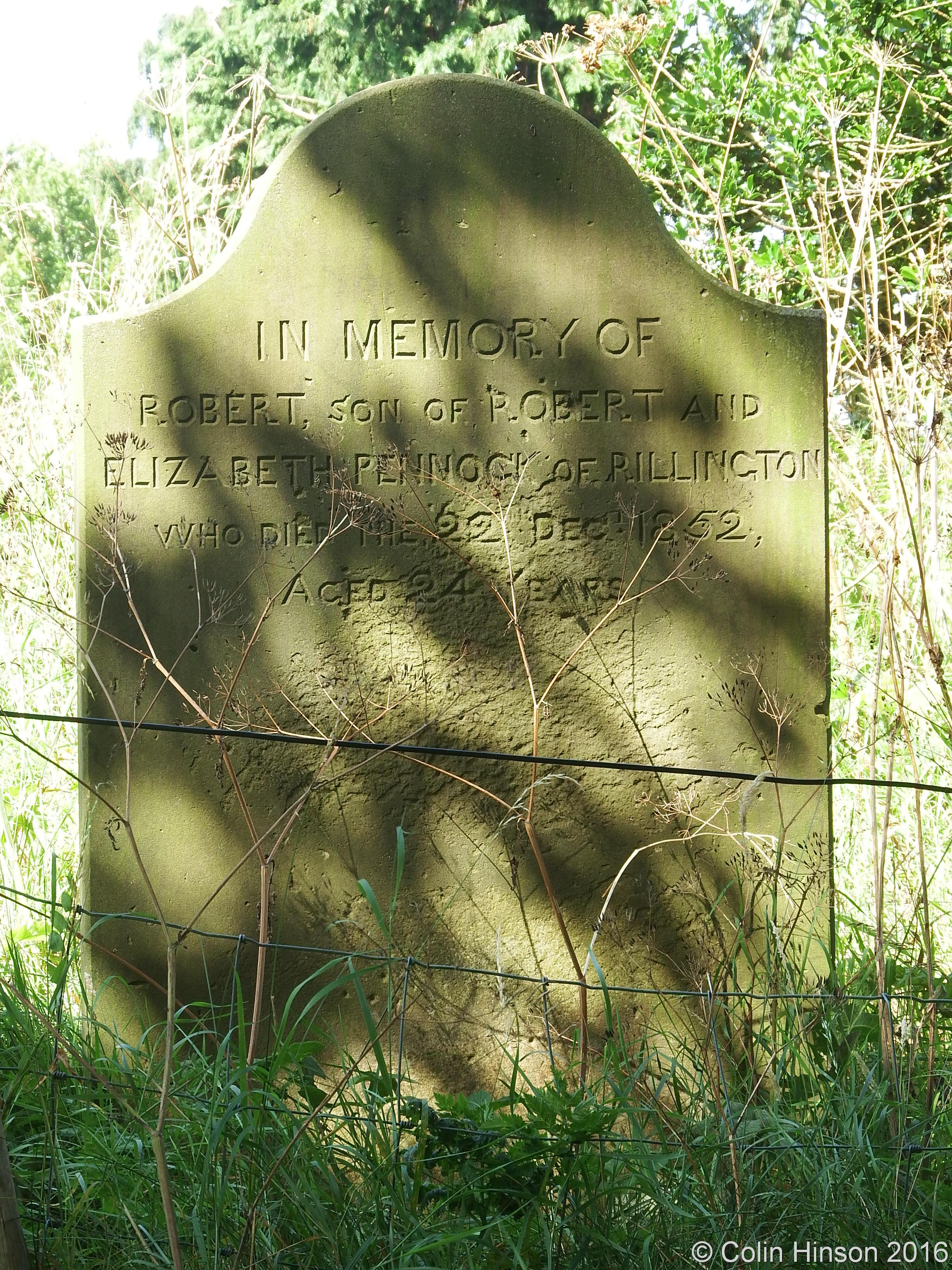 Churchyard Rillington GENUKI: Rillington Churchyard gravestones etc., Yorkshire (East Riding)